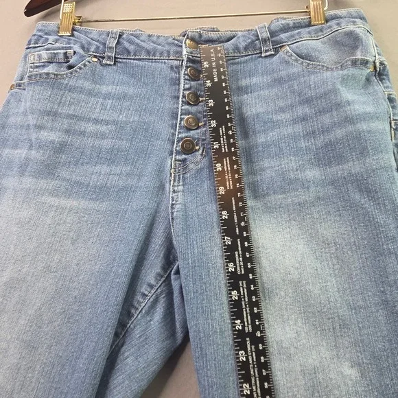 d.jeans Skinny Jeans Womens 16 Blue Button Fly High Rise Stretch Denim - Picture 4 of 7